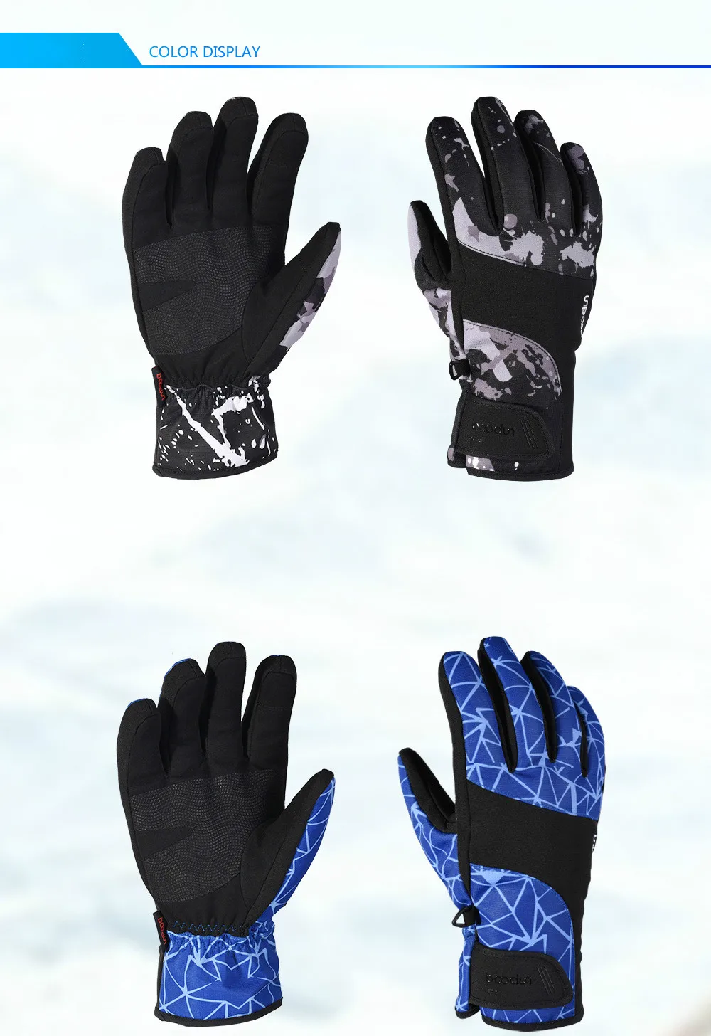 Водонепроницаемые лыжные перчатки Boodun для мужчин и женщин, теплые перчатки с сенсорным экраном для катания на лыжах, сноуборде, снегоходах, зимние уличные снежные перчатки