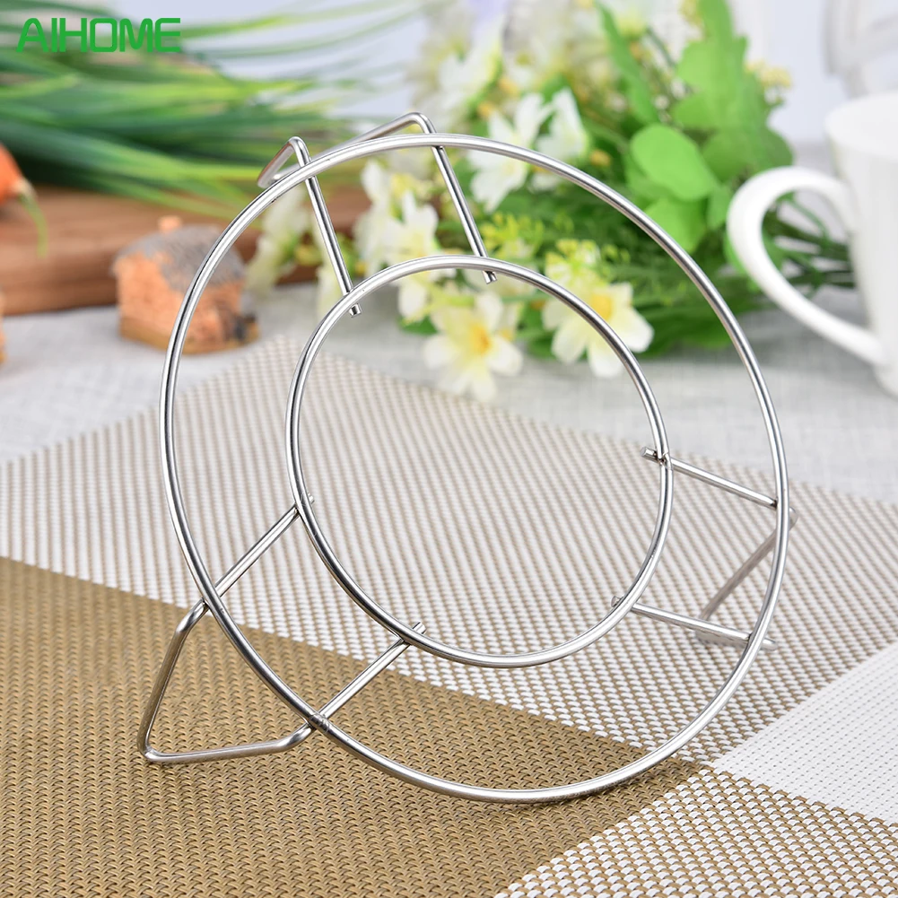 High-Profile Pot Steamer Kitchen Cookware Round Stainless Steel Silver Cooking Ware Steaming Rack Stand Kitchen Heating Supplies