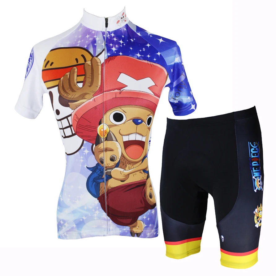 ФОТО Anime One Piece Tony Tony Chopper Cycling Jersey Short Sleeve Women Cycling Clothing Cartoon Cycling Equipment Cycling Sets X138