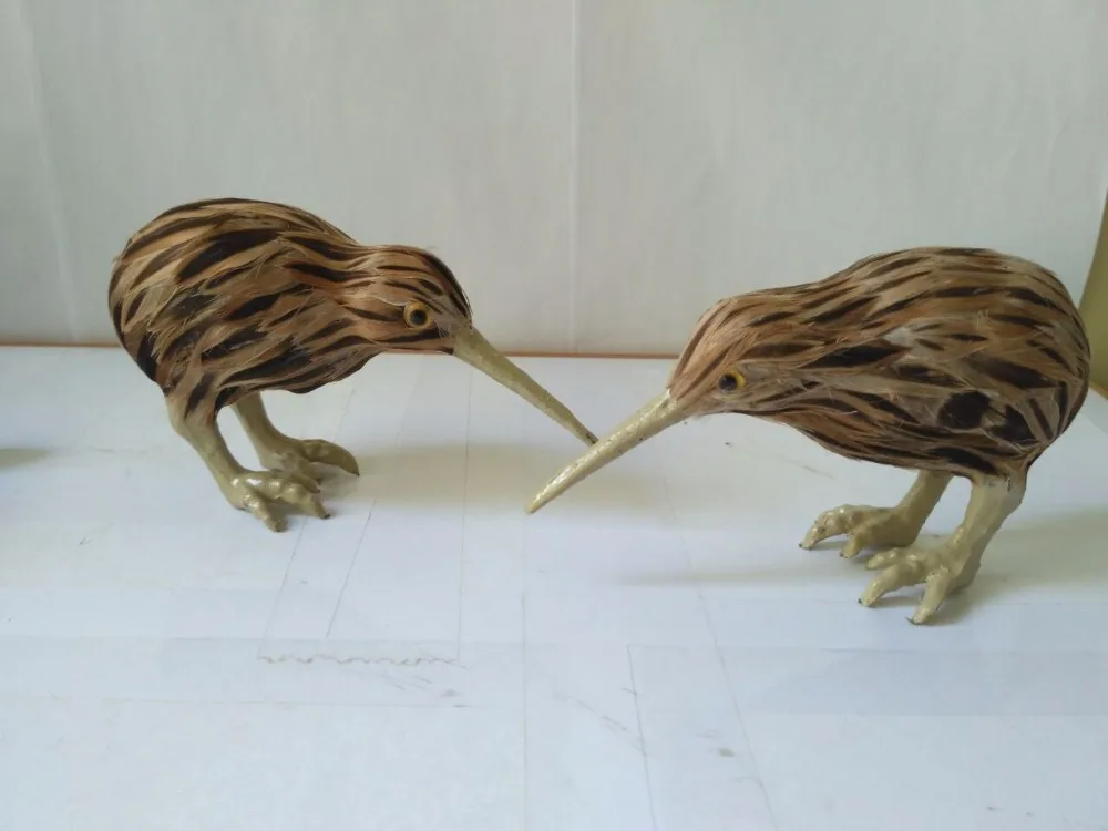 Simulazione Uccello Kiwi Polietilene E Pellicce Kiwi Un Lotto/2 Pz Modello 14X6X8 Cm Artigianato Decorazione Della Casa Regalo D2030