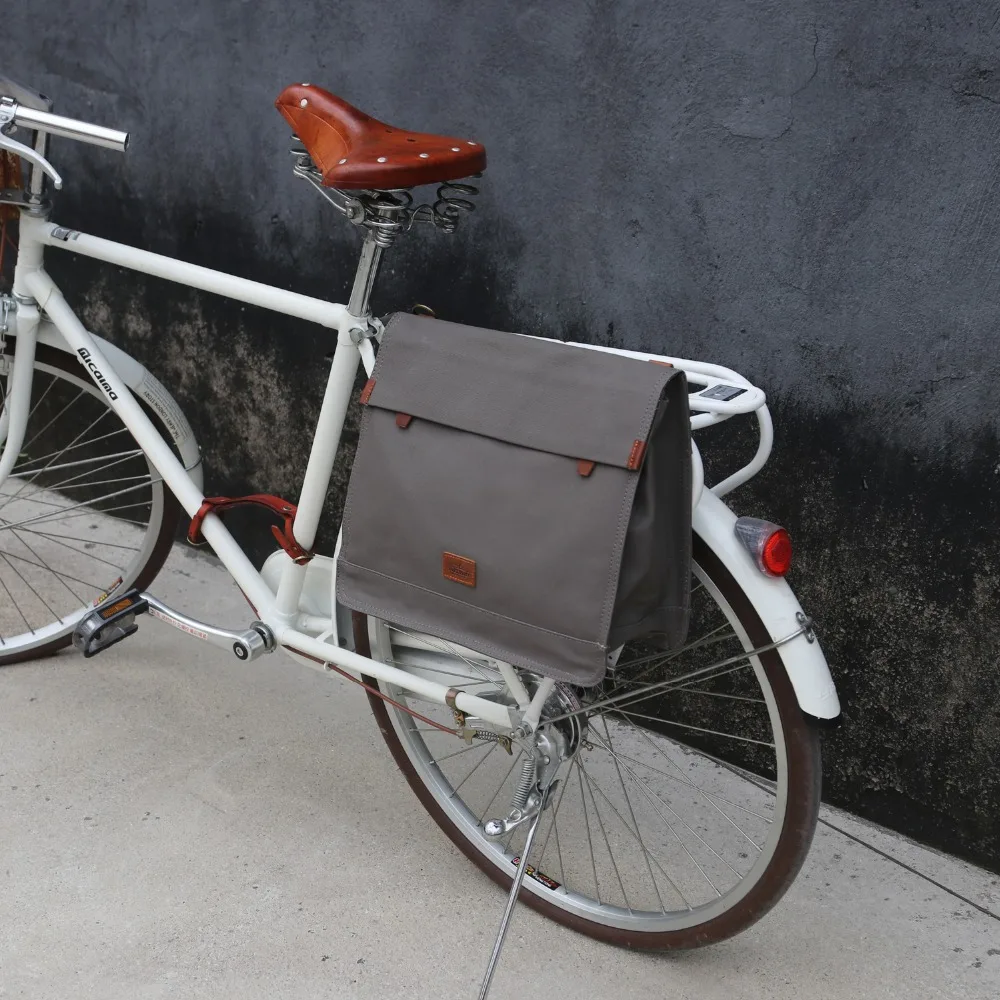 Clearance Tourbon Vintage Canvas Bike Rear Seat Pannier Bag Bicycle Carrier Messenger Bags for Cycling Water Repellent Laptop Briefcase 3 Clearance Tourbon Vintage Canvas Bike Rear Seat Pannier Bag Bicycle Carrier Messenger Bags for Cycling Water Repellent Laptop Briefcase 3