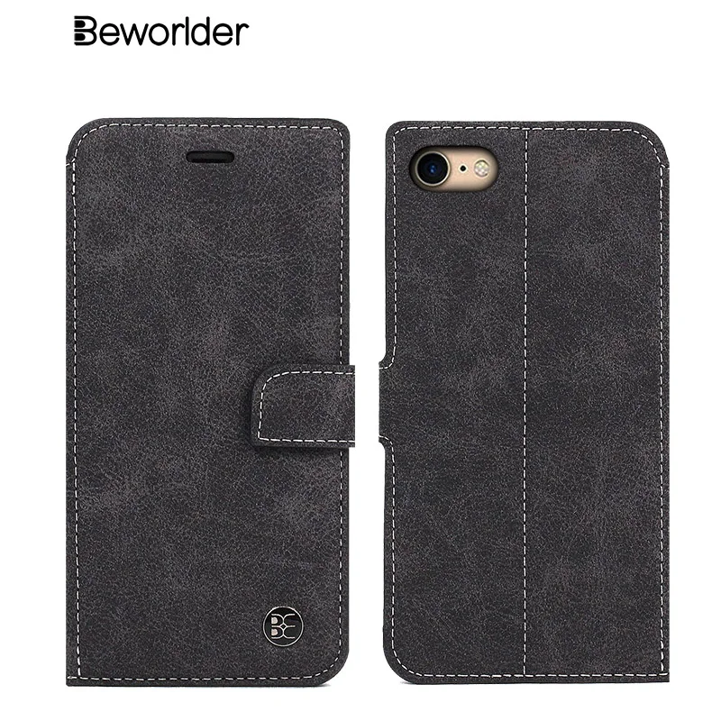 Beworlder For Apple iPhone 7 Case Matte Feel Wallet Leather Card Slot Hand Made Cover 8 | Мобильные телефоны и аксессуары