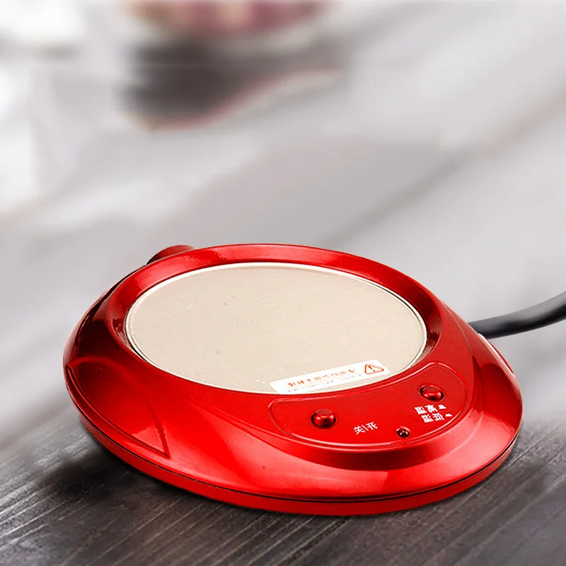 Многофункциональная грелка для рабочего стола с подогревом для кофе и чая, электрическая грелка красного цвета, термостатическая теплоизоляционная посуда для кухни