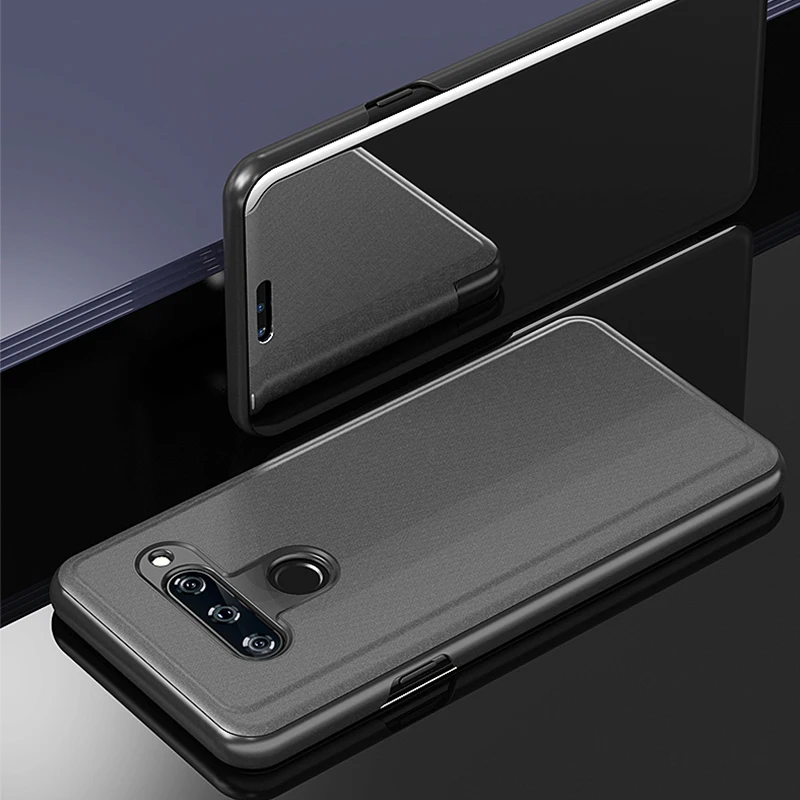 Чехол для LG V40 2018 роскошный откидной кожаный прозрачный зеркальный 360 Жесткий