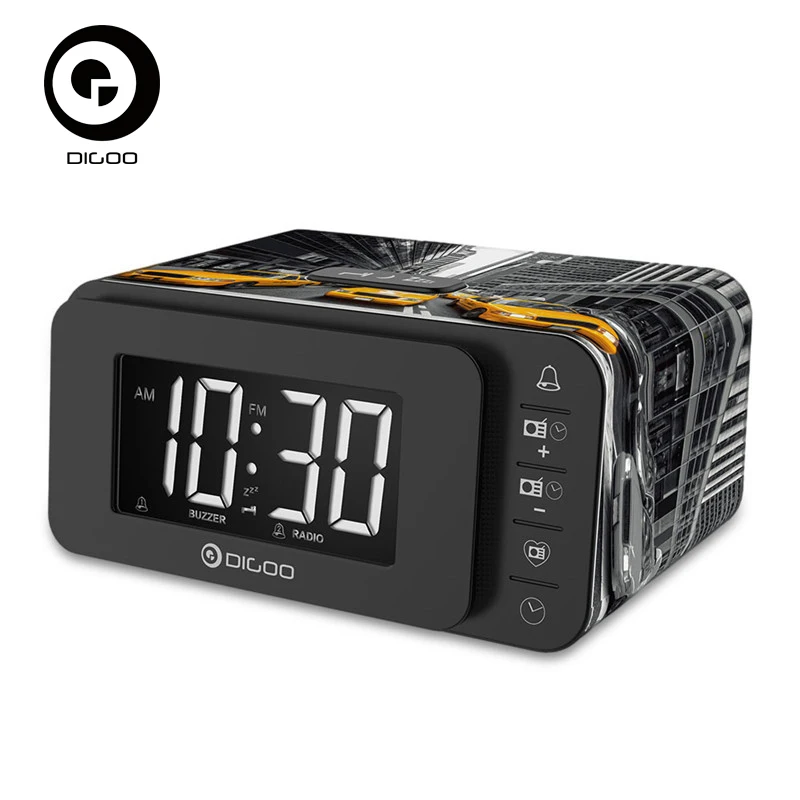 

Digoo DG-FR8888 Multi-function Smart Hom Touch-botton Digital Alarm Clock With FM Radio Speaker Memory Function Dual Daily Alarm