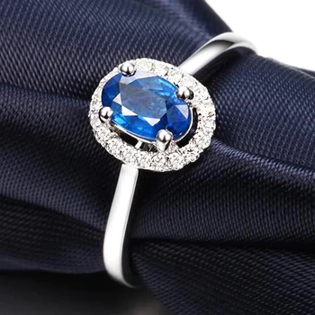 

GVBORI Natural Sapphire Ring [only love] 18K Ring Inlaid With Colored Gemstones For Female Fine Jewelry Valentine
