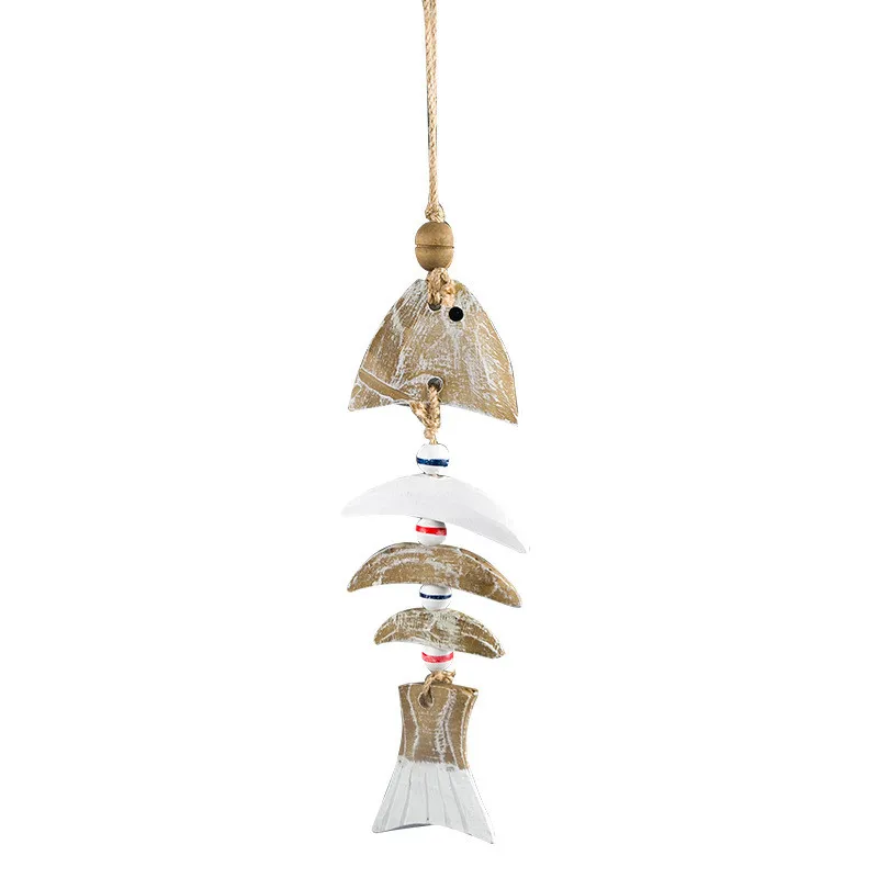 Mediterranean resin fish skewers retro old fish pendant decoration fishnet background home decoration pendant wall hangings