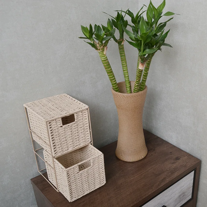 Плетеные корзины для хранения Ящики zakka прямоугольные контейнеры и ящики