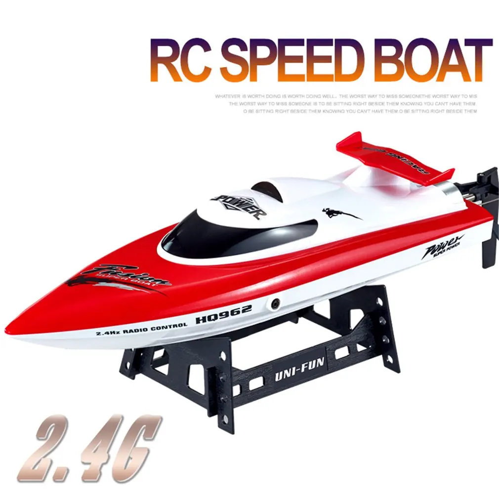 

962 2.4G RC Boat 28km/h High Speed Racing Boat Ship Speedwith Water Cooling System Flipped Omni-directional Voltage Prompt