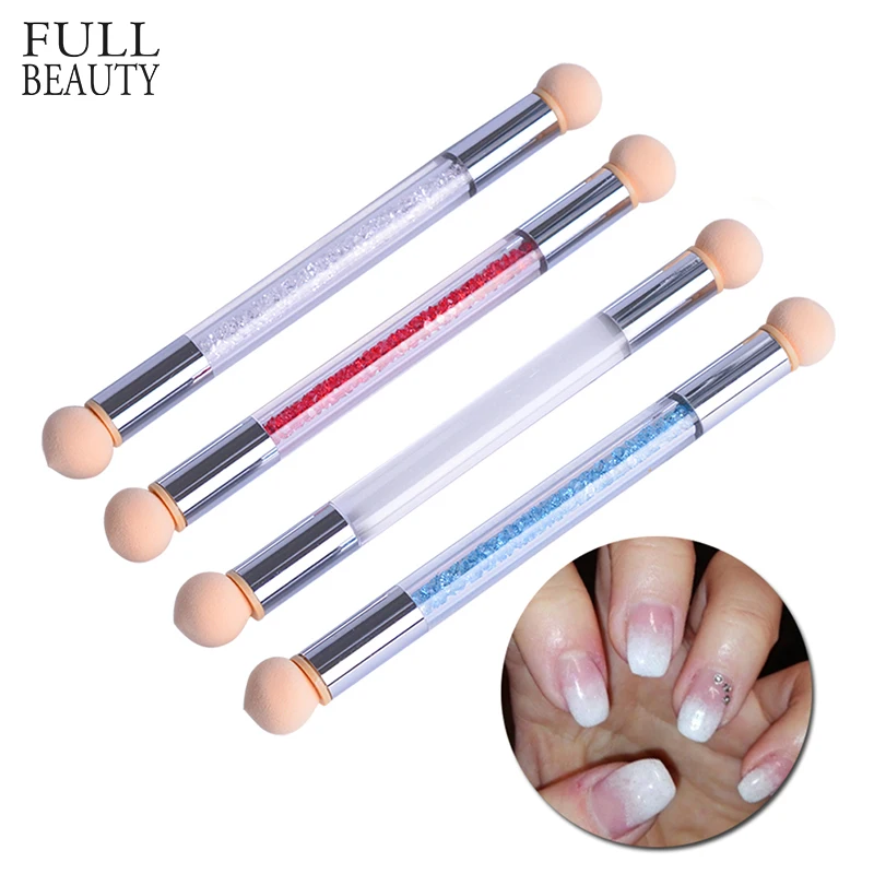 

Full Beauty Double ended Gradient Sponge Nail Brush Ombre Colorful Gel Polish DIY Pick Up Dot Paint Manicure Nail Pen CH193