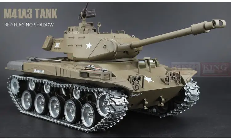 Henglong модель 1/16 Масштаб 2,4 ГГц RC боевой танк США M41A3 конечная металлическая Версия дым звук металлические шестерни и треки