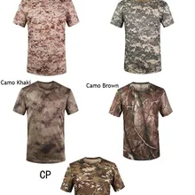 Быстросохнущая дышащая футболка, Спортивная футболка для бега на открытом воздухе, мужские тактические боевые футболки для тренировок, камуфляжные охотничьи Топы