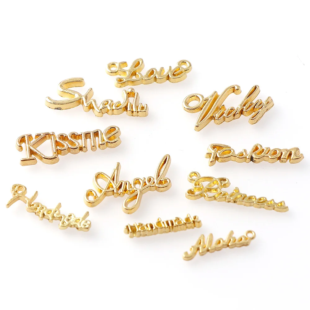 

20pcs/lot a variety of letters metal material epoxy mold makeing jewelry filling for DIY jewelry