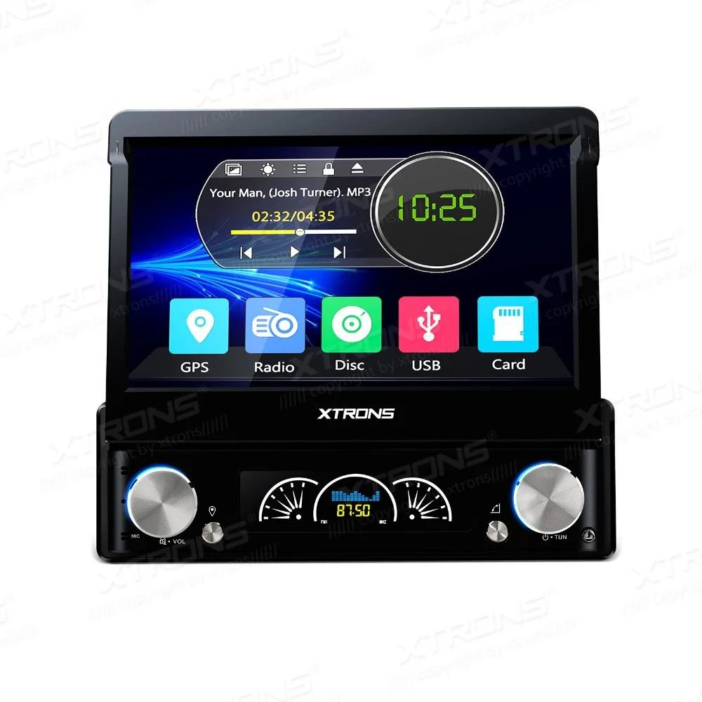 Sale 7" Motorized Detachable Panel One Din Car DVD Single Din Car Navigation 1 Din Car Radio with Rhythmical/Colorized LED Display 3