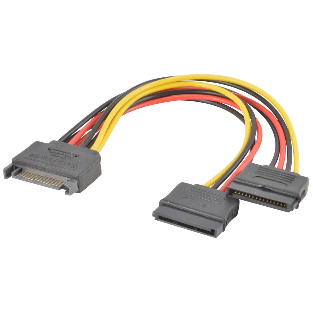 SATA Мощность 15-pin Y-Разделение тер кабель с адаптером для мужчин и женщин жестких