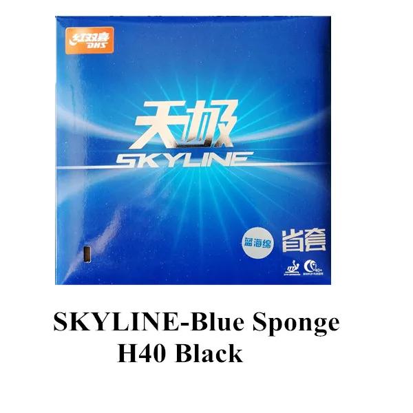 DHS Skyline 40+ TG 2 Provincial Blue Sponge control+ Spin Pips-In PingPong Rubber с губкой - Цвет: H40 Black