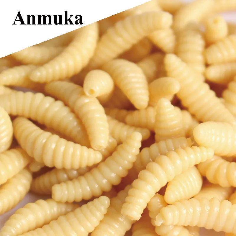 Anmuka 50шт мягкие приманки 2 см 0,3 г личинка личинка протеин мягкие приманки приманки червь искусственные приманки на карася Anmuka 50шт мягкие приманки 2 см 0,3 г личинка личинка протеин мягкие приманки приманки червь искусственные приманки на карася