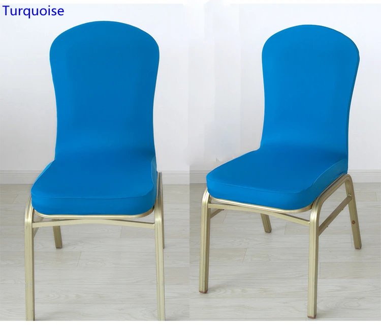 Turquoise colour spandex half chair covers for wedding chair decoration