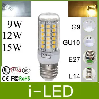

Ultra Bright 9W 12W 15W Led Corn Light E27 E26 E14 GU10 G9 110V 220V Led Bulb Lamps Lights For Home 360 Beam Angle