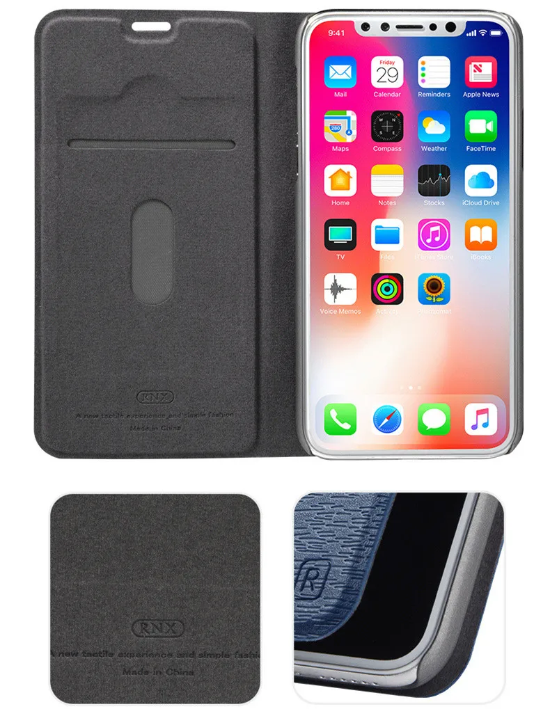Кожаный чехол-кошелек из искусственной кожи с отделением для карт, тонкий чехол-подставка, откидная крышка для iPhone XS Max XR 6 S 7 8 Plus
