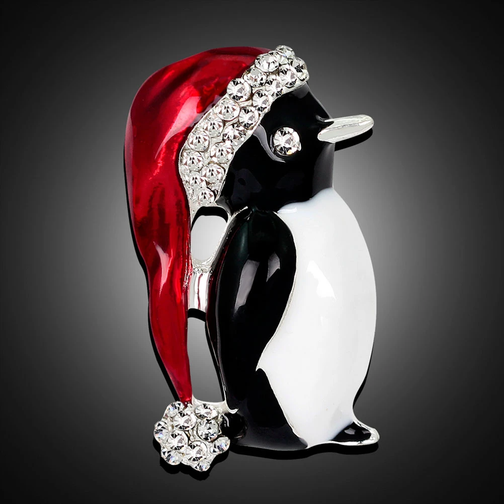 1 шт., Рождественская маленькая брошь с бантами, ювелирный подарок на Рождество, милая модная брошь с изображением пингвина в виде животных