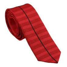 Coachella Галстуки красный с черным в Вертикальную Полоску Панель Дизайн галстук микрофибры узкий галстук 6 см