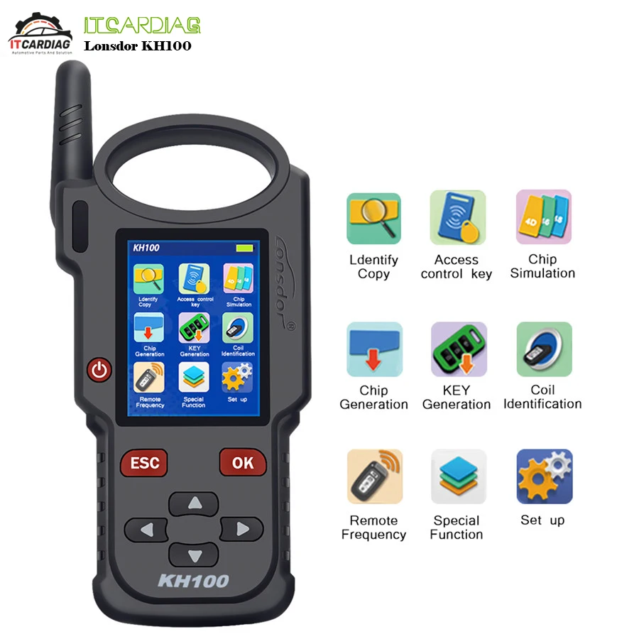 

Original Lonsdor KH100 Hand-Held Remote Maker Key Programmer Generate Chip/Simulate Chip/Identify Copy/Remote Frequency