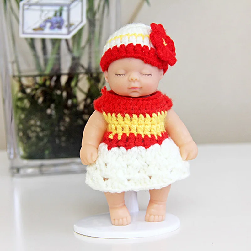 Детские куклы Плюшевые Bjd bebe Кукла реборн брелок игрушка для детей девочки Рождественский подарок из ПВХ дети Новорожденные игрушки суставы могут двигаться 12 см - Цвет: Оранжевый