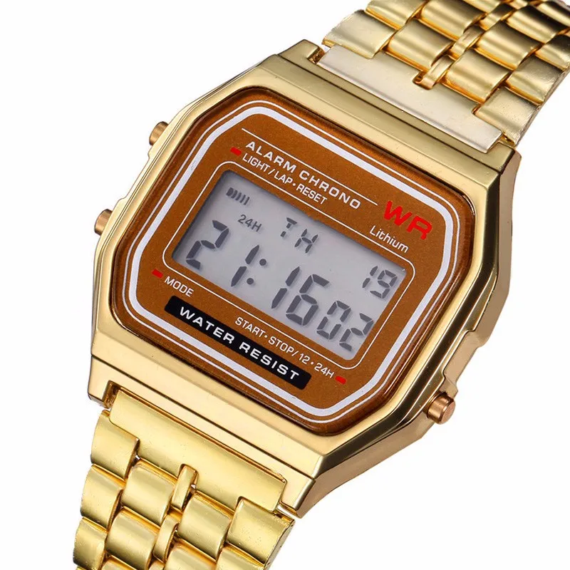 Золотые мужские креативные часы Топ бренд класса люкс светодиодный цифровые часы мужские модные черные розовые золотые часы Saat Relogio Masculino 405