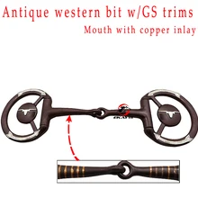 Western Dee bit, соединенный рот с медной инкрустацией, с черепом concho, конский продукт(BT1116