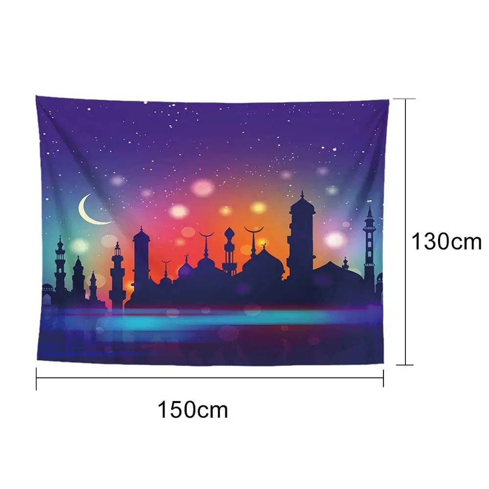 QIFU 1pcs Ramadan Decorations Islam Tapestry Happy Eid Mubarak Decor For Home Happy Islamic Muslim Party Ramadan Kareem Supplies