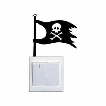 

KG-118 Creative Pirate Flag Switch Sticker Cartoon Flag Vinyl Wall Stickers For Home Wallpaper