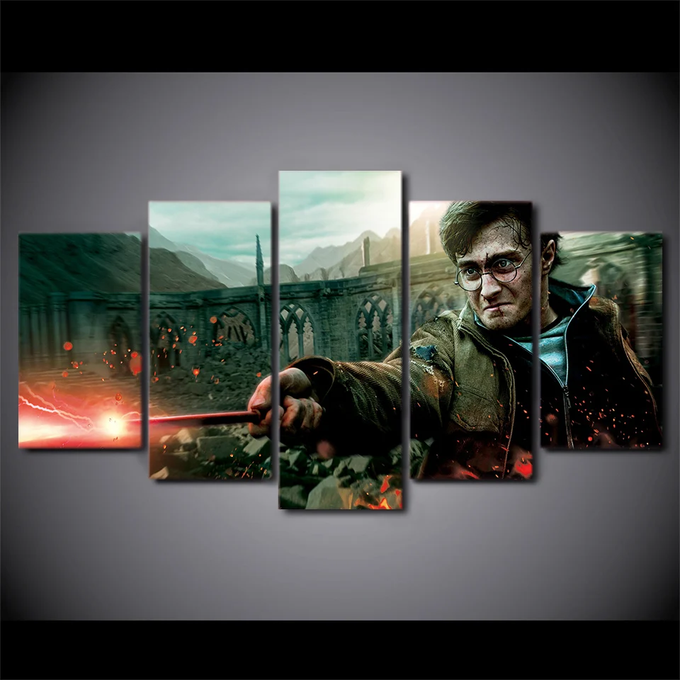 5 Pieces Harry Potter Movie Wall Art Canvas Pictures For Living Room
