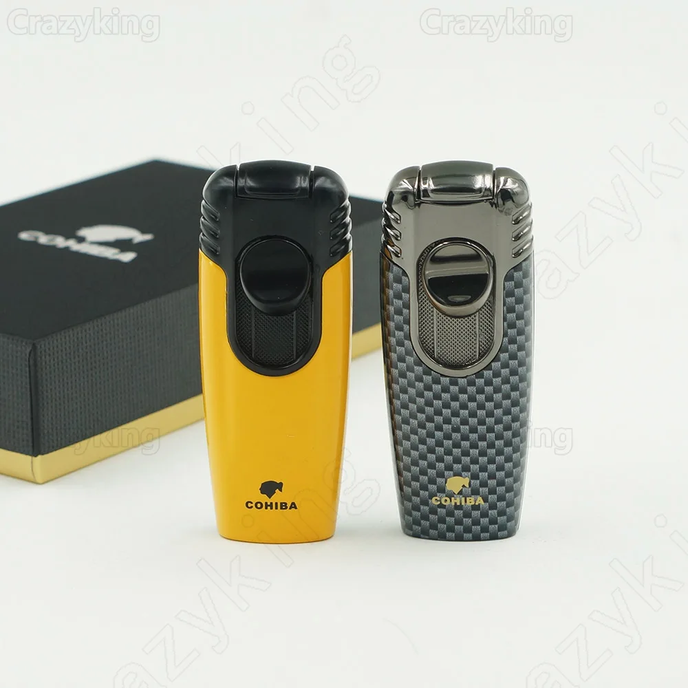 Новое поступление COHIBA Модный ручной металлический 2 Факел струйное пламя сигары