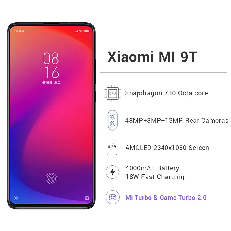 Новая глобальная версия Xiaomi mi 9T(красный mi K20) 6GB 128GB мобильный телефон Snapdragon 730 Octa Core 4000mAh 6,3" 48MP Тройная камера NFC