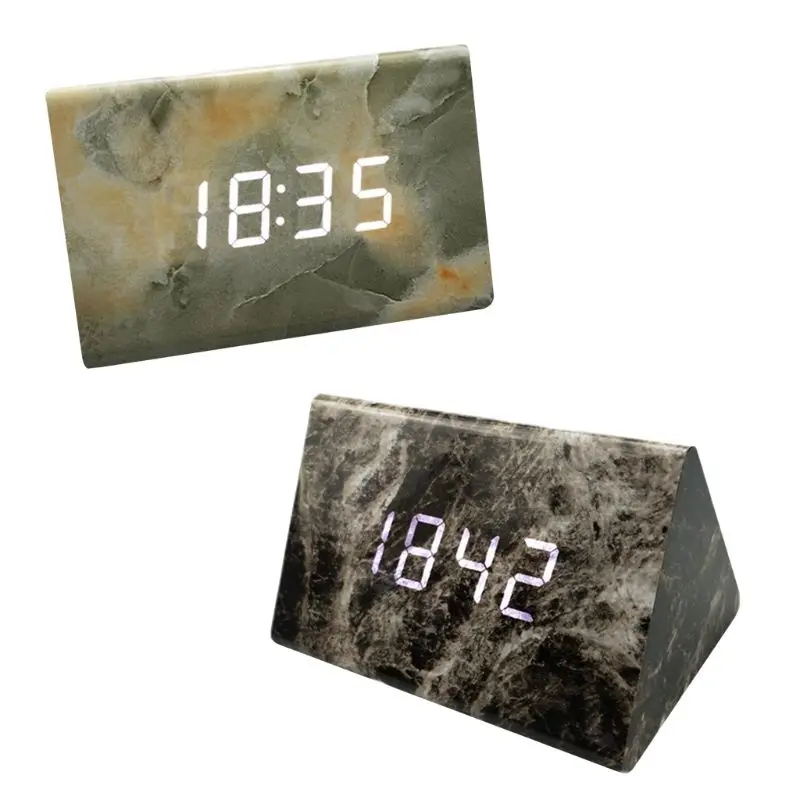 

Marbling LED Clock Electric Timer With Dual Power Multi-Function Voice Control Screen