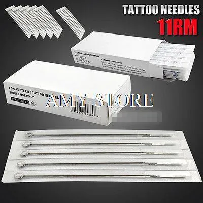 50pcs DISPOSABLE 11RM 11 Curved Round MAG MAGNUM STERILE TATTOO NEEDLES supplies | Инструменты