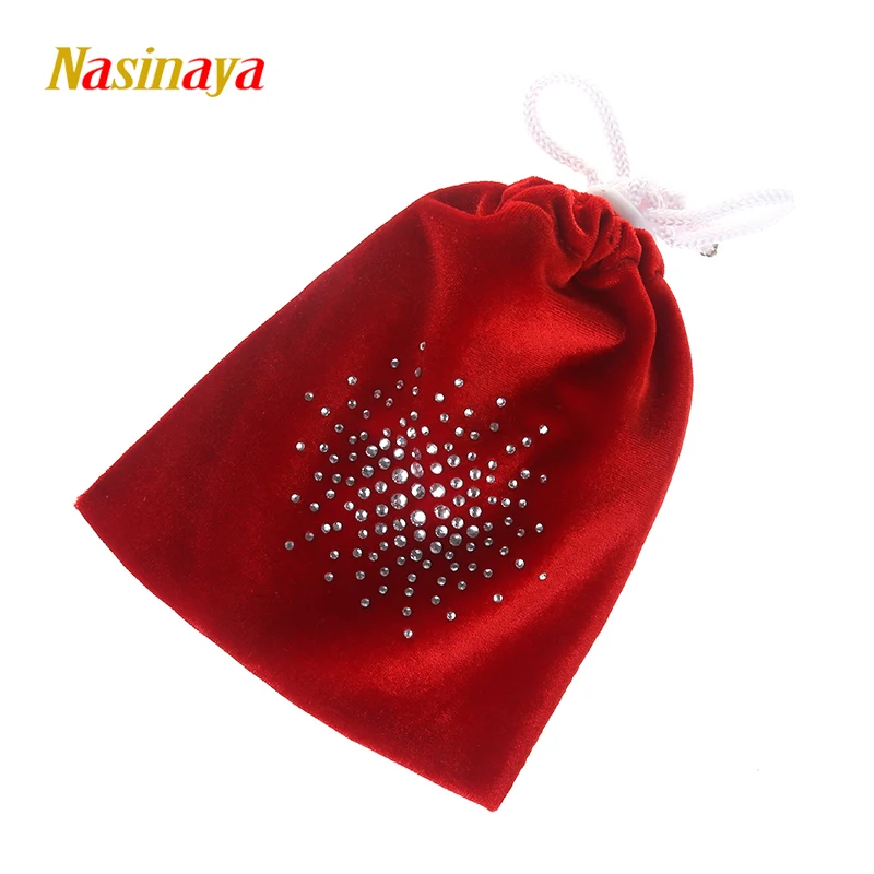 

11 Colors Rhythmic Gymnastics Half Shoes Drawstring Bag RG Professional Protection Velvet Fabric Accessories Gym Girl Rhinestone