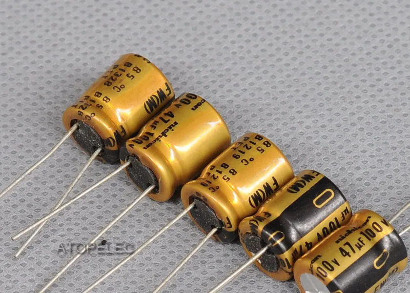 10 шт. Nichicon FW 47 мкФ/100V электролитические конденсаторы Hi Fi аудио|audio|audio electrolytic