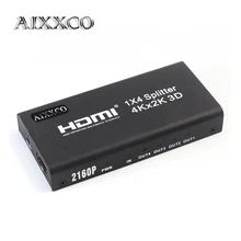 AIXXCO 3D 2k 4K HDMI 2160P HDMI Splitter 1X4 Hdmi Hub Repeater Amplifier 1.4 3D 1080p 1 in 4 out converter