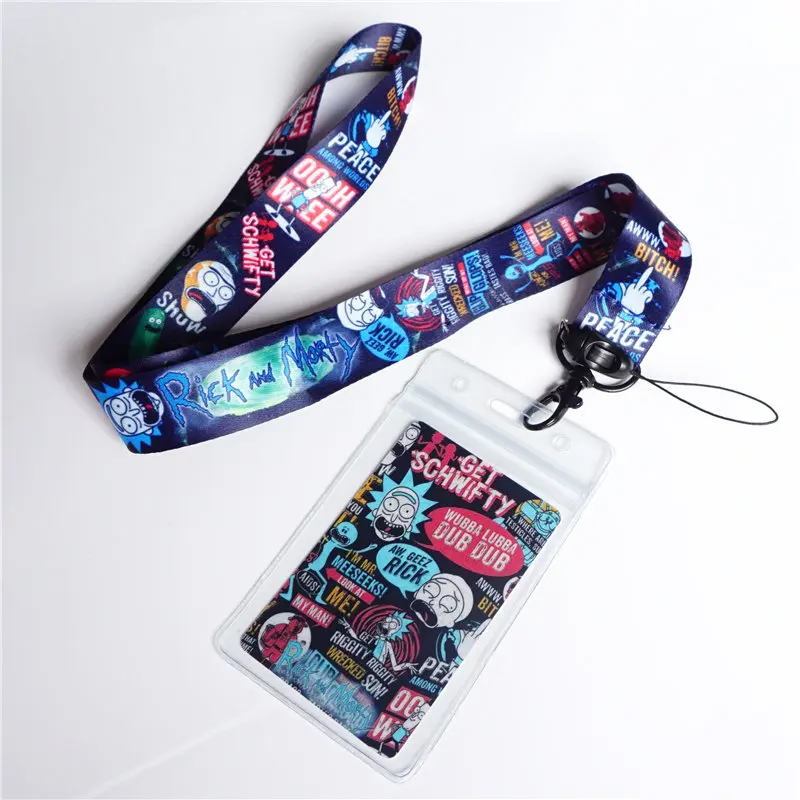 

Anime Cartoon Rick and Morty Key Chains Neck Strap Lanyards for keys Mobile Phone Strap Rope ID Card Pickle Gym Hang Rope Lariat