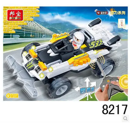 Banbao 8217 RC Racing Car Model 165 pcs Plastic Building Block Sets Educational DIY Bricks RC Toys for children block-set : image Banbao 8217 RC Racing Car Model 165 pcs Plastic Building Block Sets Educational DIY Bricks RC Toys for children block-set