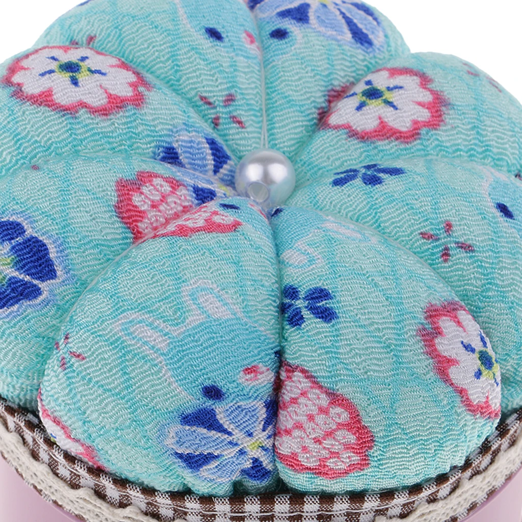 Pumpkin Shape Pin Cushion Needle Pincushions with Storage Case for DIY Needlework Crafts