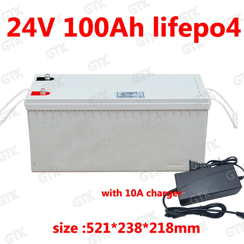 Водонепроницаемая аккумуляторная батарея lifepo4 24 в 100 ач с сумкой А BMS для