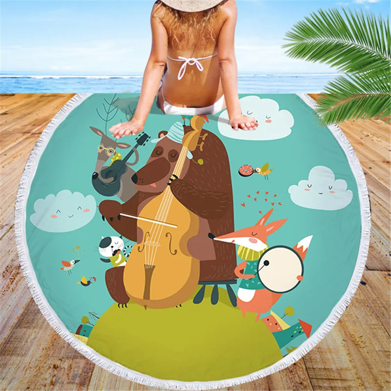 Пляжное полотенце из микрофибры с принтом нот для взрослых и детей быстро сохнет