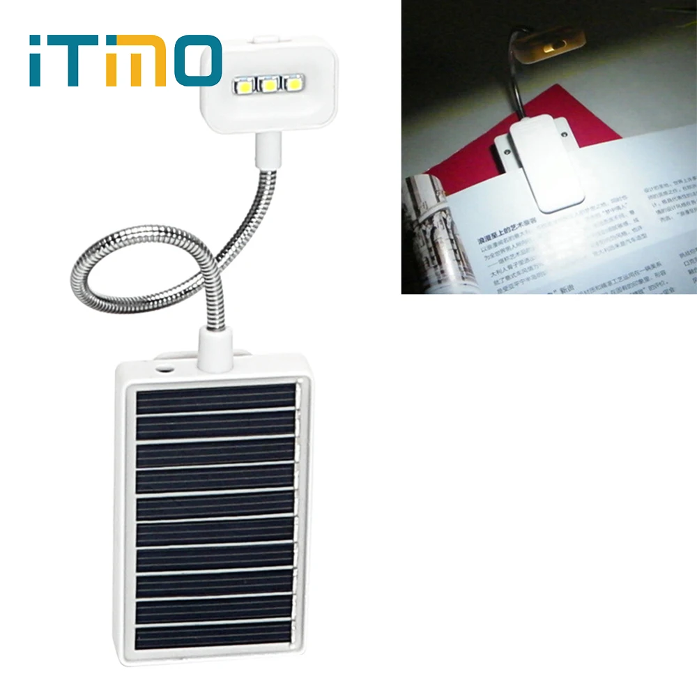 

ITimo Portable Reading Lamp Reading Clip on Book Eye Protection with USB Interface LED Solar Book Light Modern Convenience