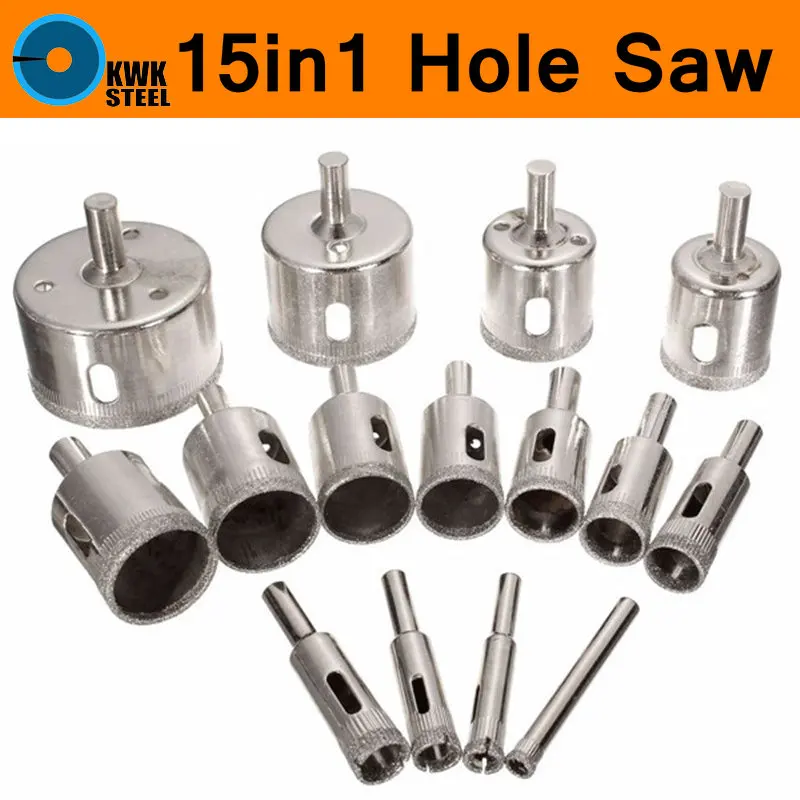 Diamond Hole Saw Drill Bit Set 15pc/set 