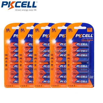 

40Pcs 5Card PKCELL 1.5V E91 AM3 MN1500 LR6 AA Alkaline Batteries For electric toys camera flash razors