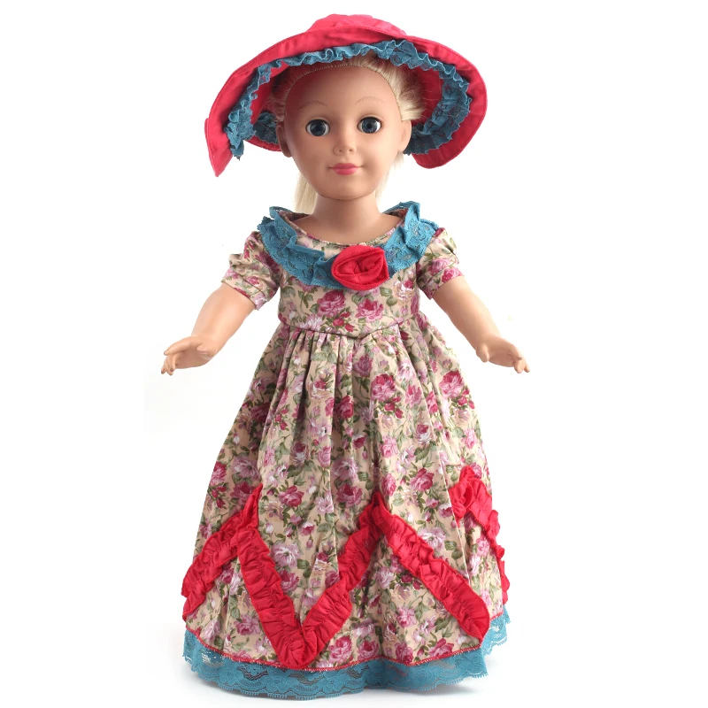 18 inch Girl Doll Clothes Vintage Dress Dressed Doll Clothes for 18