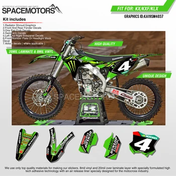 

MotoSpace Customized Team Graphics Backgrounds Decals 3M Custom Stickers For KAWASAKI KX250F 2017 2018 KX450F 2016 2017 2018 037
